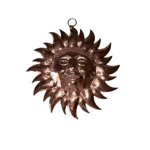 Copper colored metal celestial sun wall hanging tarot witchy whimsical magical